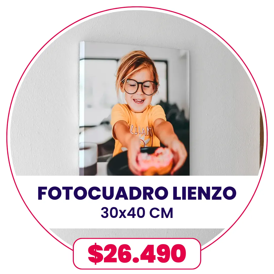 FotoCuadro de lienzo 30x40 a $26.490