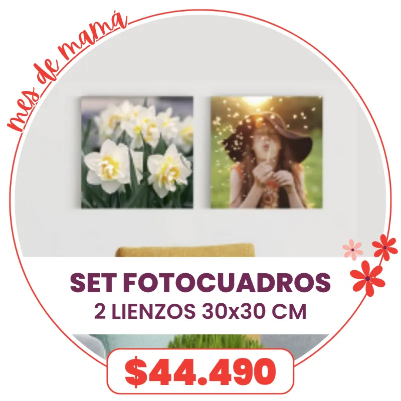 Set 2 FotoCuadros de lienzo 30x30 a $44.490