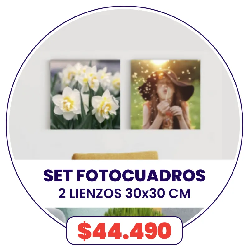 Set 2 FotoCuadros de lienzo 30x30 a $44.490