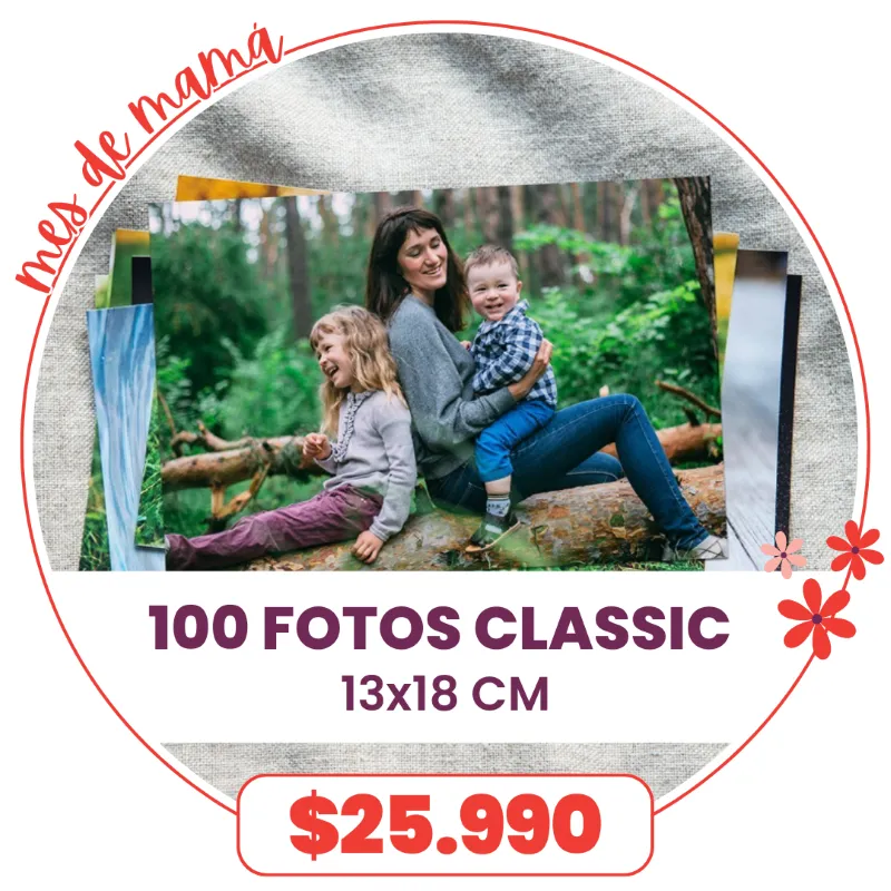 100 fotos Classic 13x18 a $25.990