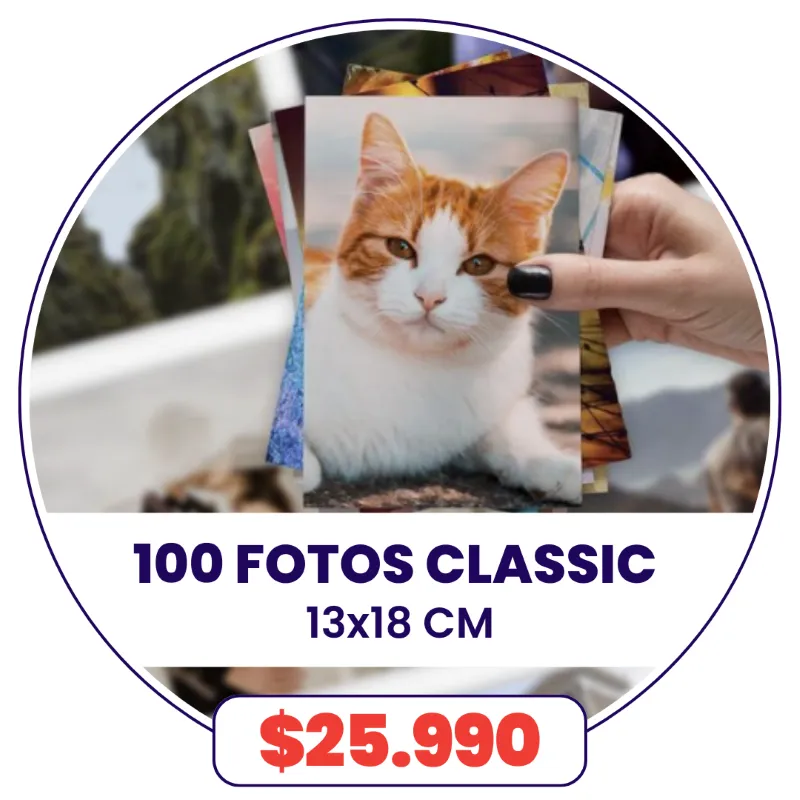 100 fotos Classic 13x18 a $25.990