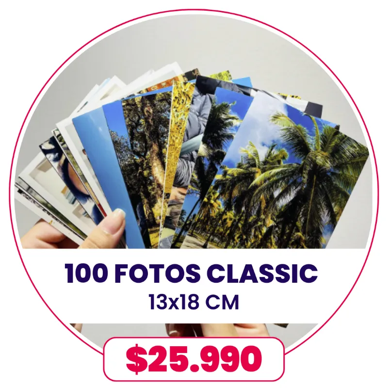 100 fotos Classic 13x18 a $25.990