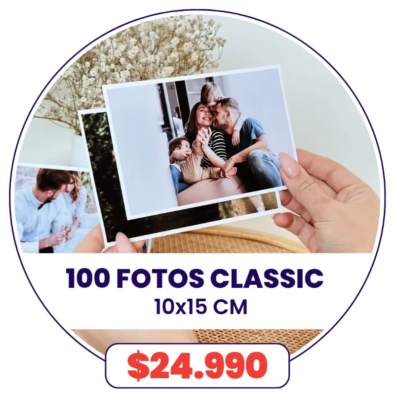 100 fotos Classic 10x15 a $24.990