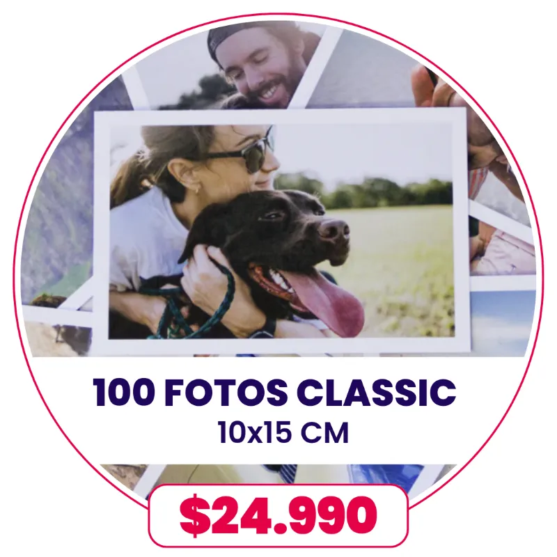 100 fotos Classic 10x15 a $24.990