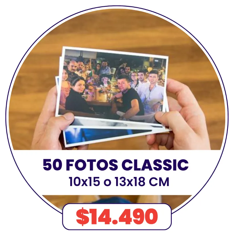 50 fotos de 10x15 o 13x18 a $14.490