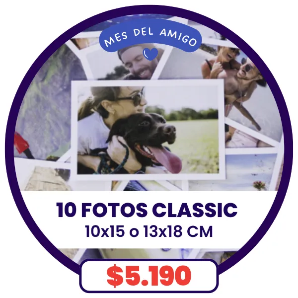 10 fotos Classic 10x15 o 13x18 a $5.190