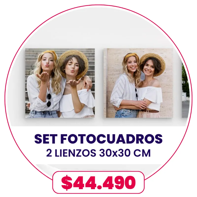 Set 2 FotoCuadros de lienzo 30x30 a $44.490